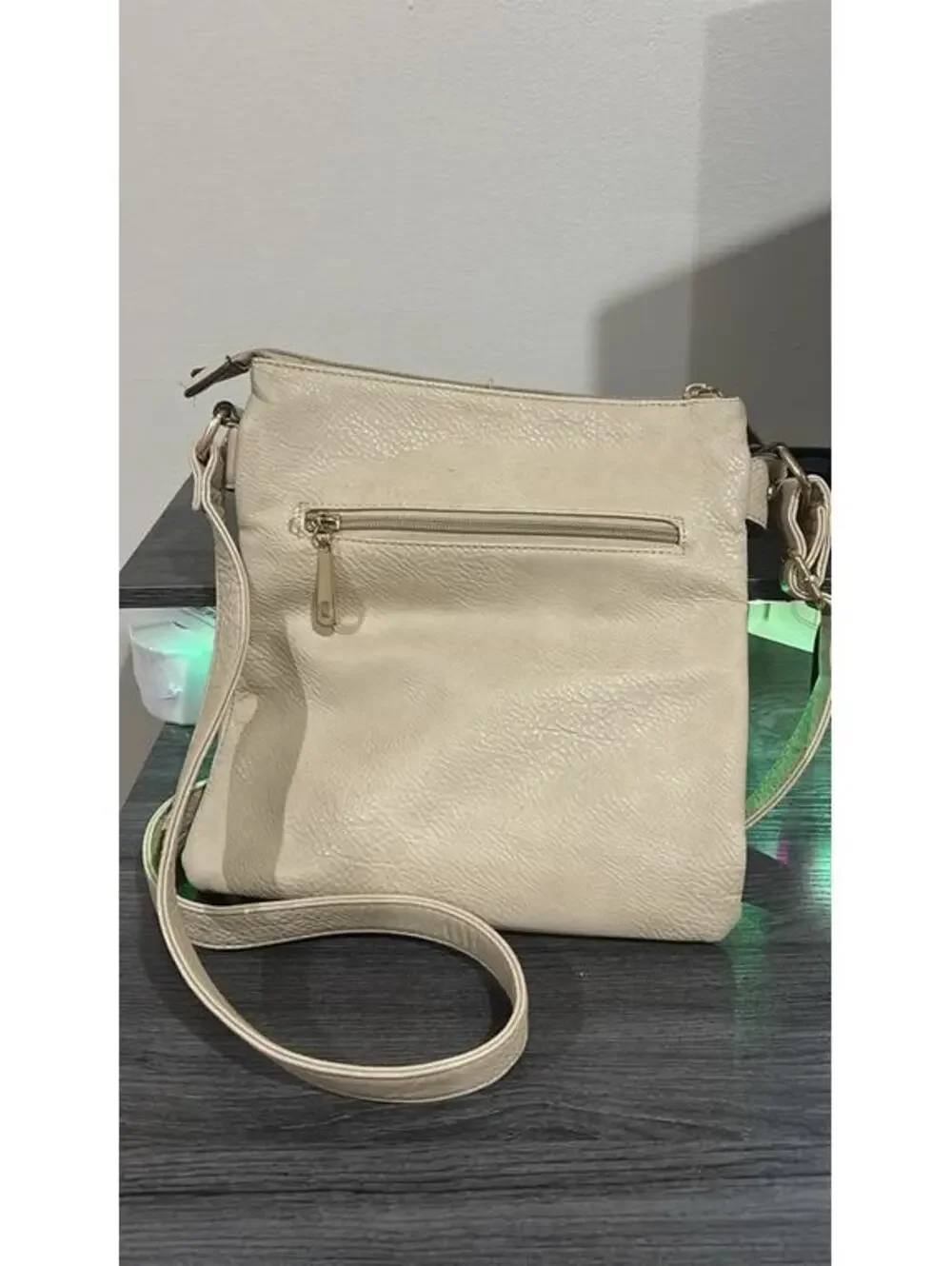 Michael Kors Beige Crossbody Bag with Gold-tone Logo